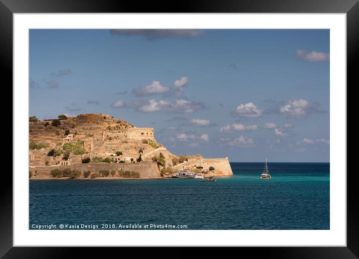 At Anchor off Spinalonga, Crete, Greece Framed Mounted Print by Kasia Design