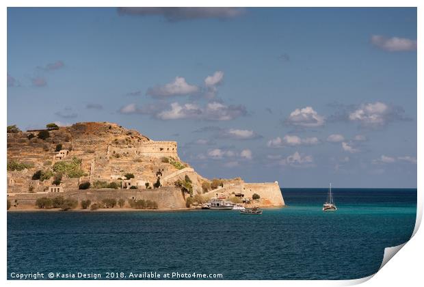 At Anchor off Spinalonga, Crete, Greece Print by Kasia Design