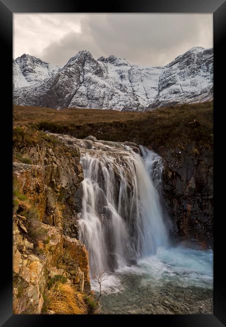 Fairy Pools Waterfall Isle of Skye Framed Print by Derek Beattie