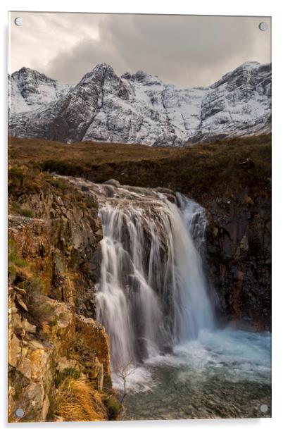 Fairy Pools Waterfall Isle of Skye Acrylic by Derek Beattie