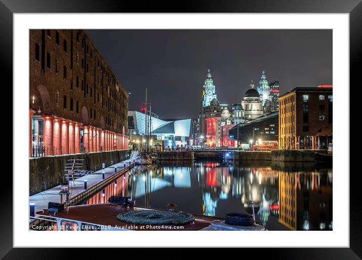The Albert dock in Liverpool Framed Mounted Print by Kevin Elias