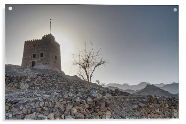 Al Hayl Fort, Fujairah, United Arab Emirates Acrylic by Sue Hoppe