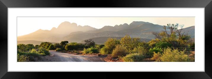 Sunrise on Karoo farm Framed Mounted Print by Sue Hoppe