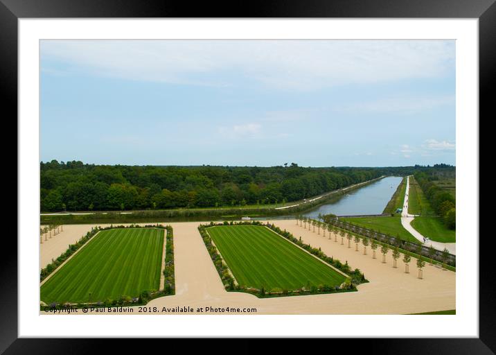 The gardens of Chambord Framed Mounted Print by Paul Baldwin