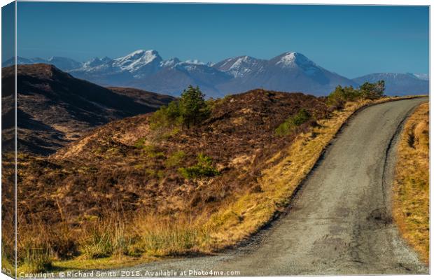 Following the Kylerhea road north. Canvas Print by Richard Smith