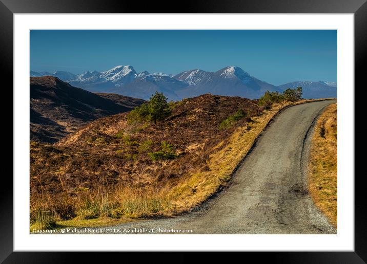 Following the Kylerhea road north. Framed Mounted Print by Richard Smith