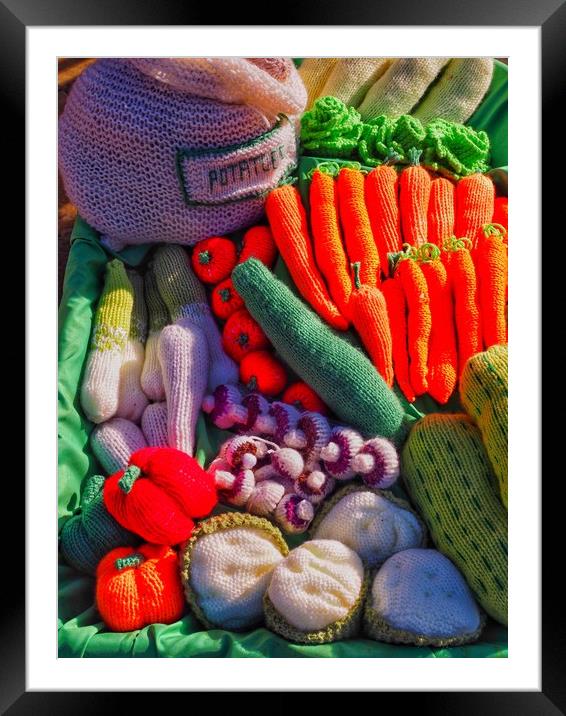 Knitted Vegetables                                 Framed Mounted Print by Victor Burnside