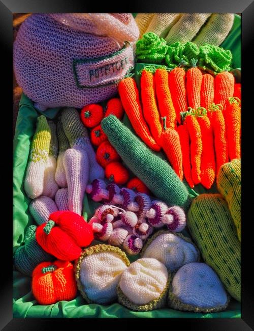 Knitted Vegetables                                 Framed Print by Victor Burnside