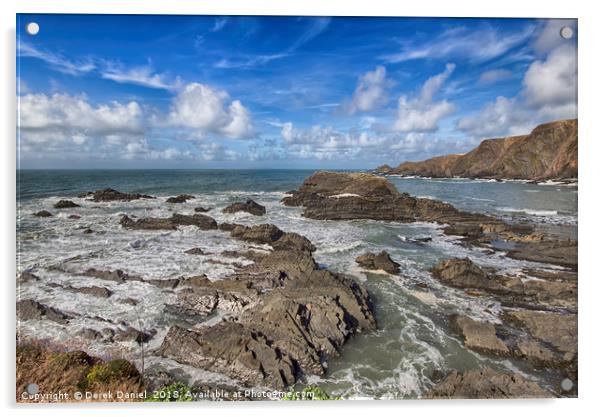 Hartland Quay, Devon Acrylic by Derek Daniel