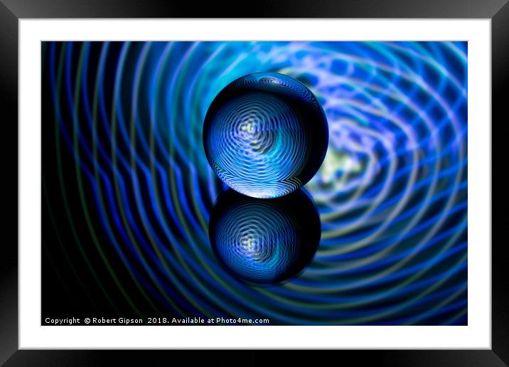 Abstract art Blue in the crystal ball Framed Mounted Print by Robert Gipson