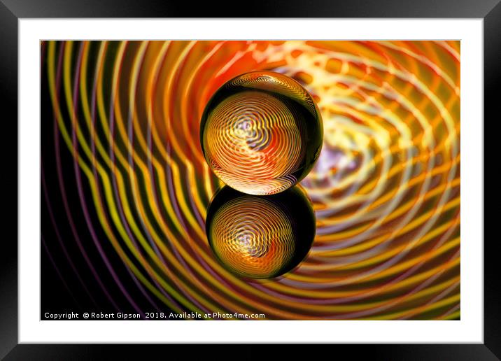 Abstract art Golden in the crystal ball Framed Mounted Print by Robert Gipson