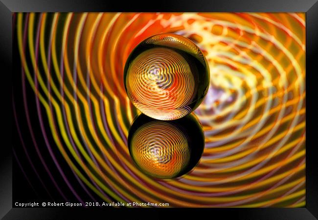 Abstract art Golden in the crystal ball Framed Print by Robert Gipson