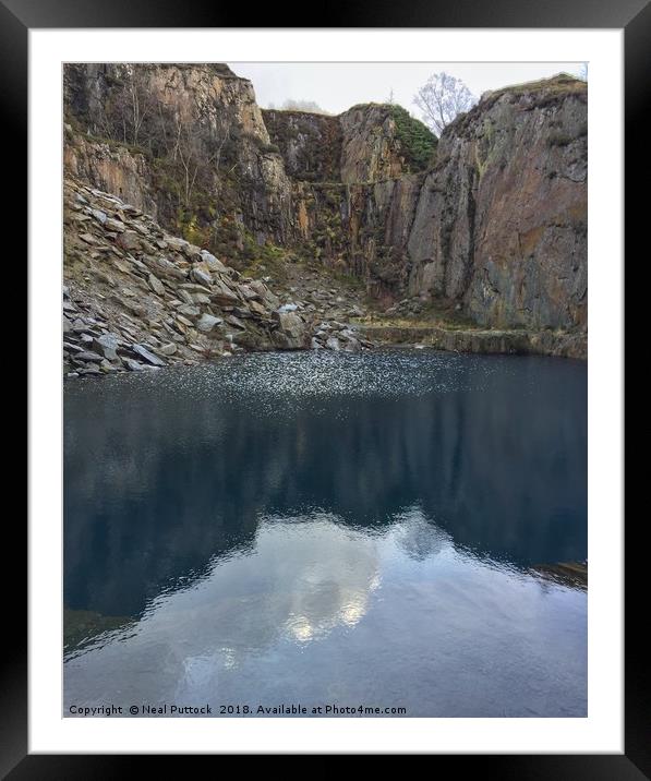 The Blue Lake Framed Mounted Print by Neal P