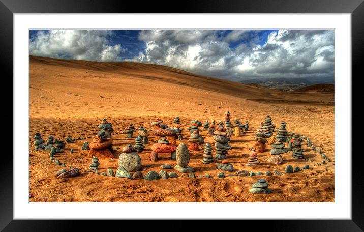 Pebblehenge of the dunes Framed Mounted Print by Rob Hawkins