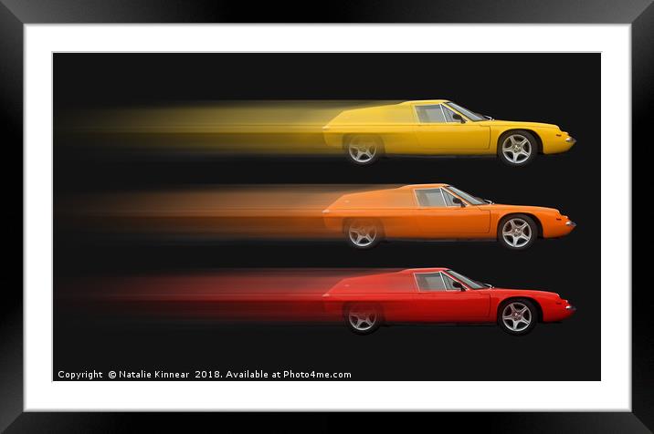 Lotus Europa Abstract Red Orange Yellow Framed Mounted Print by Natalie Kinnear