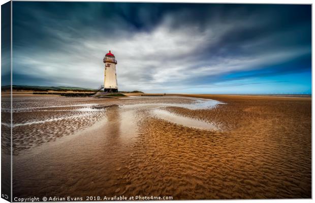 Talacre Lighthouse Wales Canvas Print by Adrian Evans