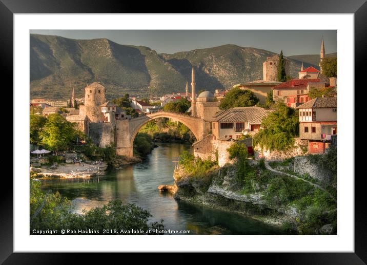 The Old Bridge of Mostar  Framed Mounted Print by Rob Hawkins