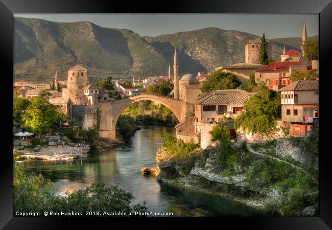 The Old Bridge of Mostar  Framed Print by Rob Hawkins