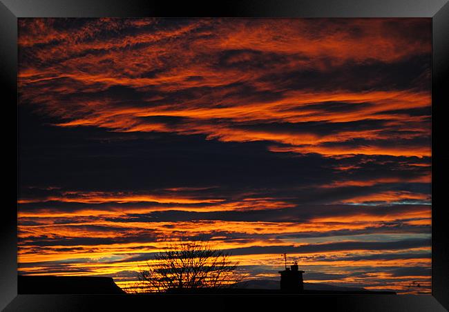 Sunset before the snow Framed Print by Steve Ward