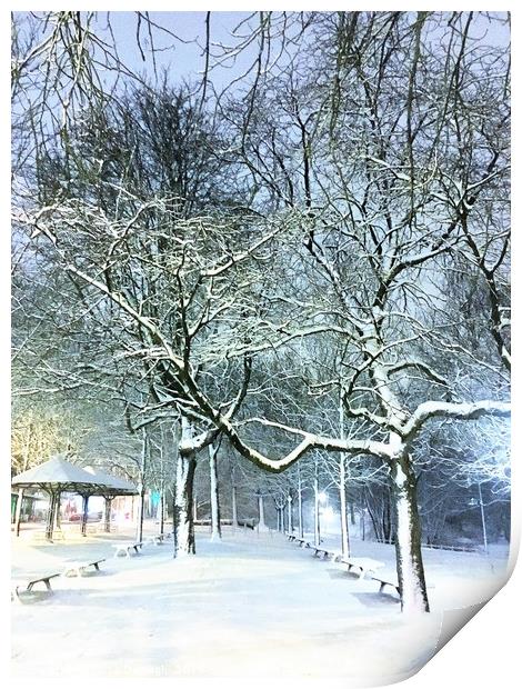  Bremen Winter Snow Scene, Germany Print by Ailsa Darragh