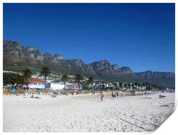 Twelve Apostles Beach view in Cape Town Print by Ailsa Darragh