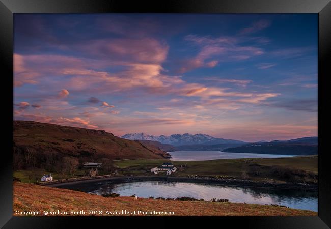 The Cuillin from above Gesto Farm Framed Print by Richard Smith