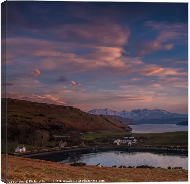 The Cuillin from above Gesto Farm #2 Canvas Print by Richard Smith