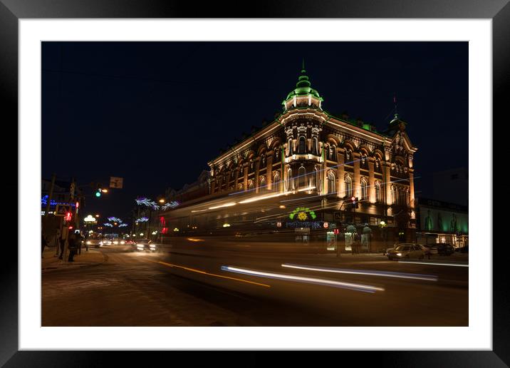 An old building and winter night Framed Mounted Print by Dobrydnev Sergei