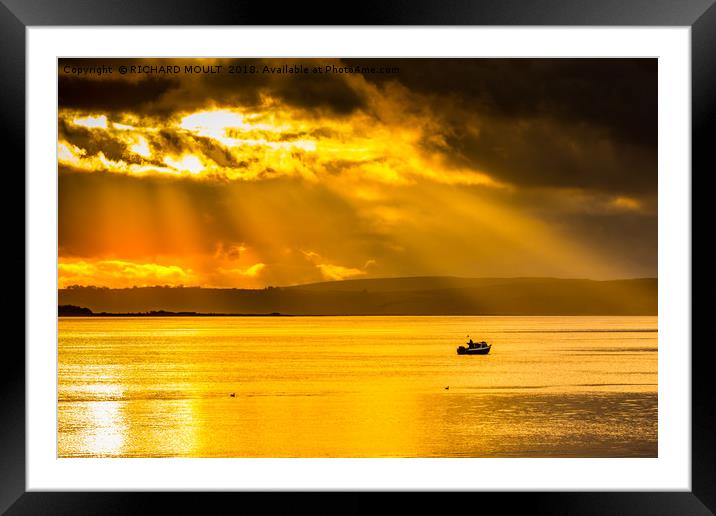 Sunset On The Loughor Estuary Framed Mounted Print by RICHARD MOULT