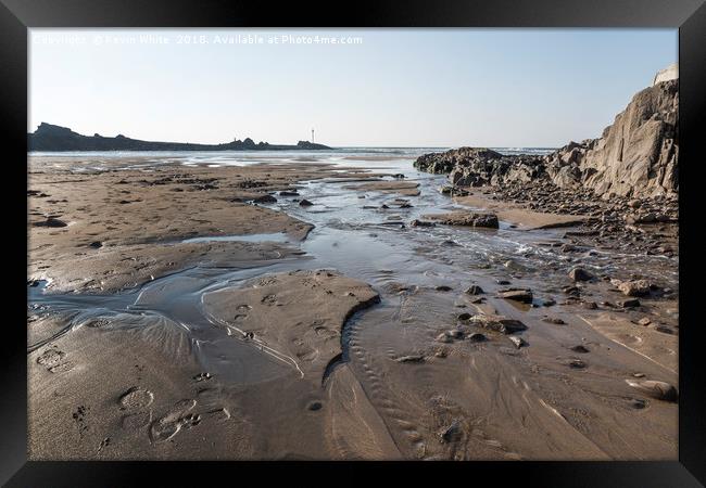 Cornwall Beach Bude Framed Print by Kevin White