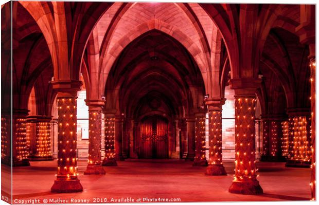 Enchanting Red Cloisters Canvas Print by Mathew Rooney