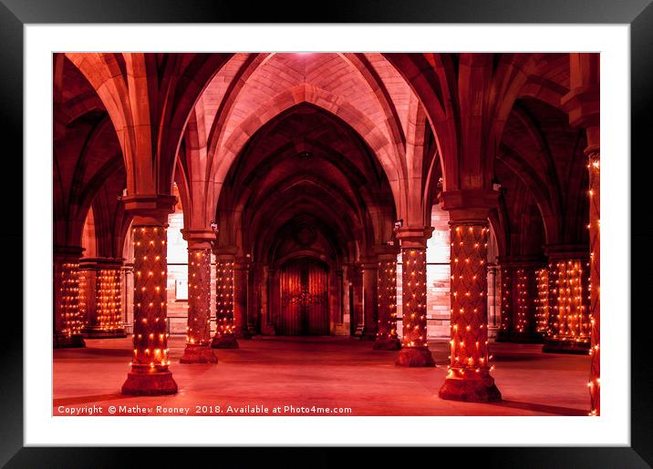 Enchanting Red Cloisters Framed Mounted Print by Mathew Rooney