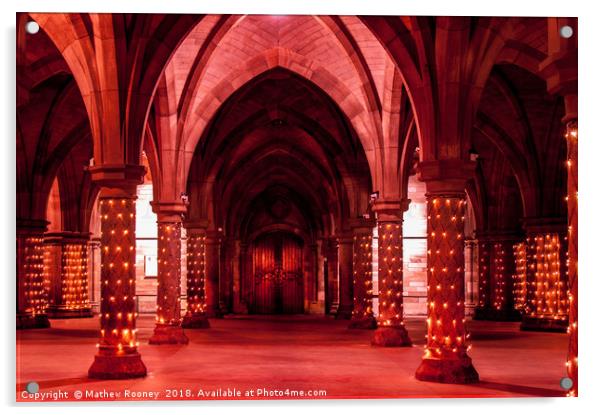 Enchanting Red Cloisters Acrylic by Mathew Rooney