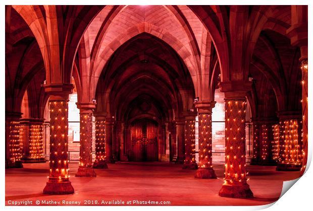 Enchanting Red Cloisters Print by Mathew Rooney