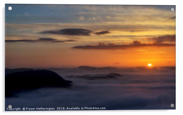 Foggy Sunrise Acrylic by Fraser Hetherington