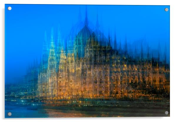 Impression of the Parliament Buildings, Budapest Acrylic by Pauline Lewis