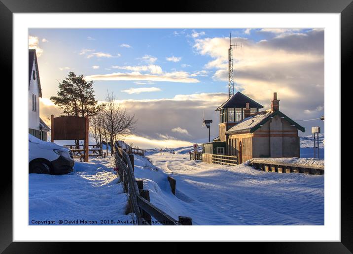 Corrour Station on Rannoch moor in Winter Framed Mounted Print by David Morton