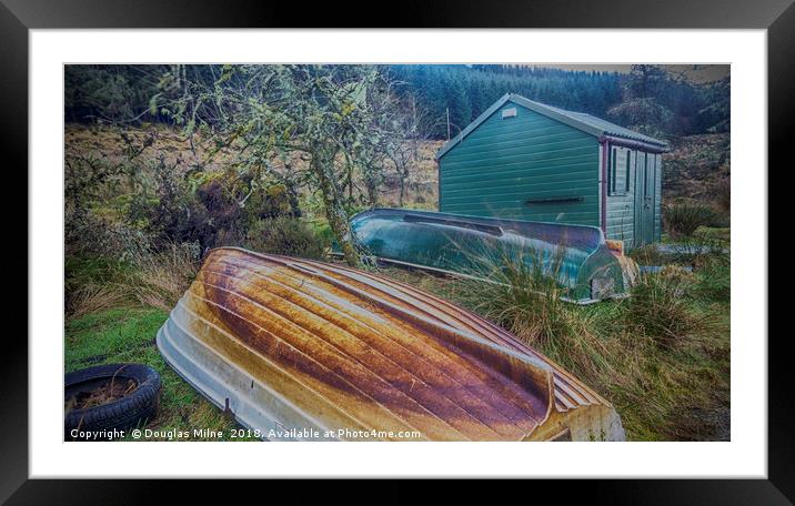 The Boat House, Lochan Allt a' Chip Dhuibh Framed Mounted Print by Douglas Milne