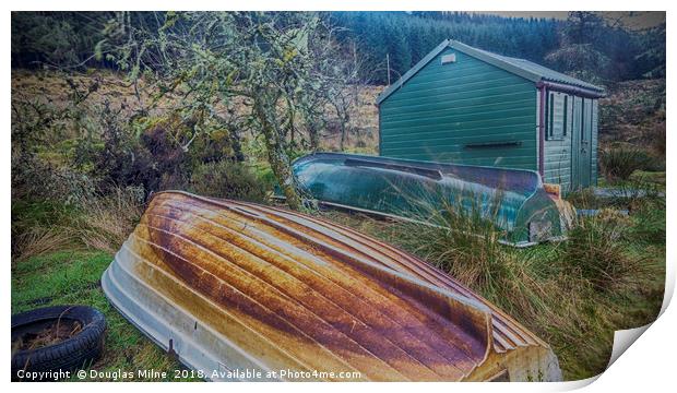 The Boat House, Lochan Allt a' Chip Dhuibh Print by Douglas Milne