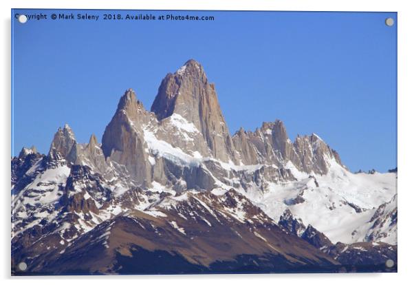 Fitz Roy Mountain Range Acrylic by Mark Seleny