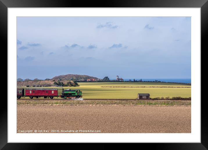 Sun Sea and Steam Trains NNR Framed Mounted Print by Jim Key