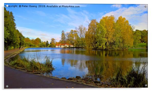 Rouken Glen Boating Pond - Giffnock - Glasgow Acrylic by Peter Gaeng