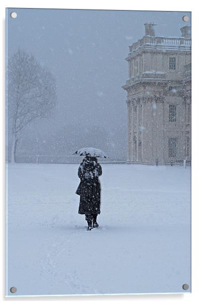Walking in The Snow Acrylic by Karen Martin