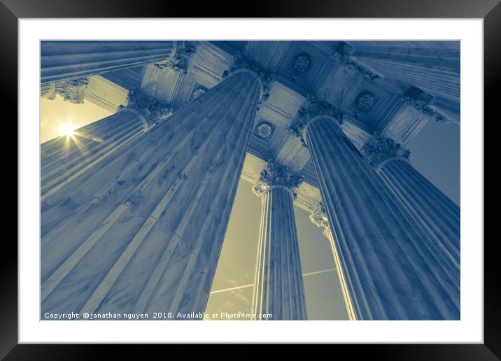 supreme court columns 2 Framed Mounted Print by jonathan nguyen