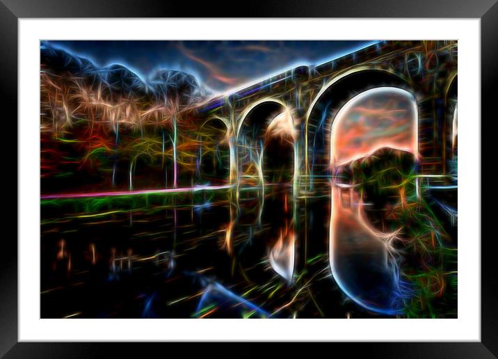 Knaresborough Viaduct abstract Framed Mounted Print by mike morley