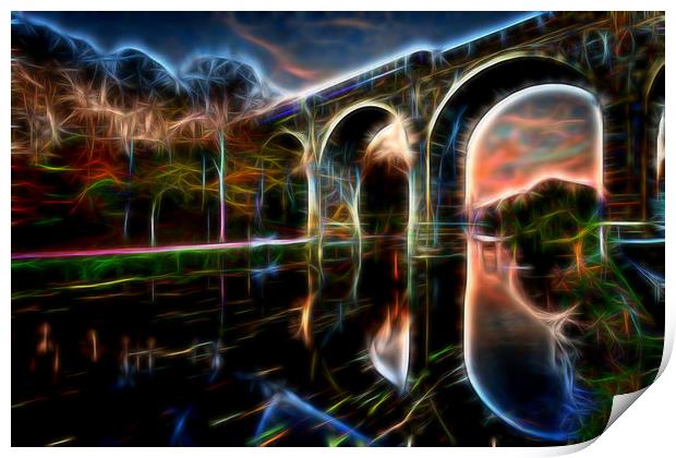 Knaresborough Viaduct abstract Print by mike morley