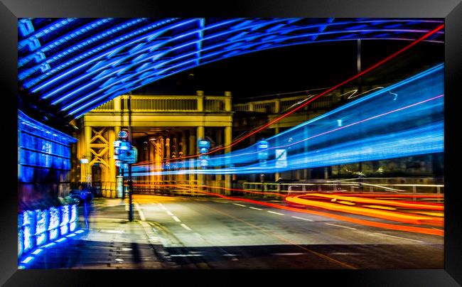 High Level Light Trails Framed Print by Naylor's Photography