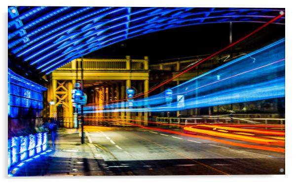 High Level Light Trails Acrylic by Naylor's Photography