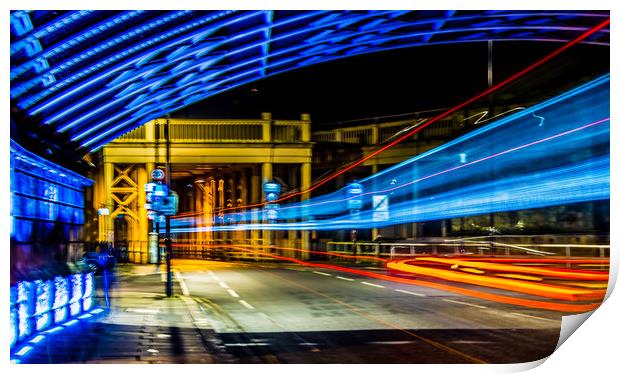 High Level Light Trails Print by Naylor's Photography