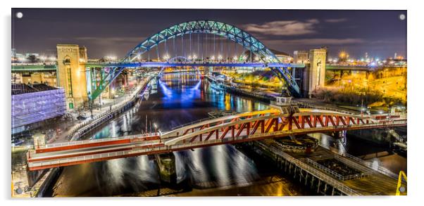 Bridge over the River Tyne Acrylic by Naylor's Photography